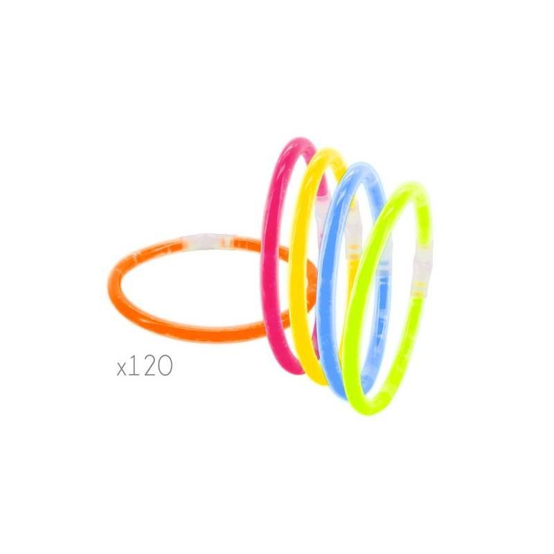 pack 120 pulseras luminosas fluorescentes led neon